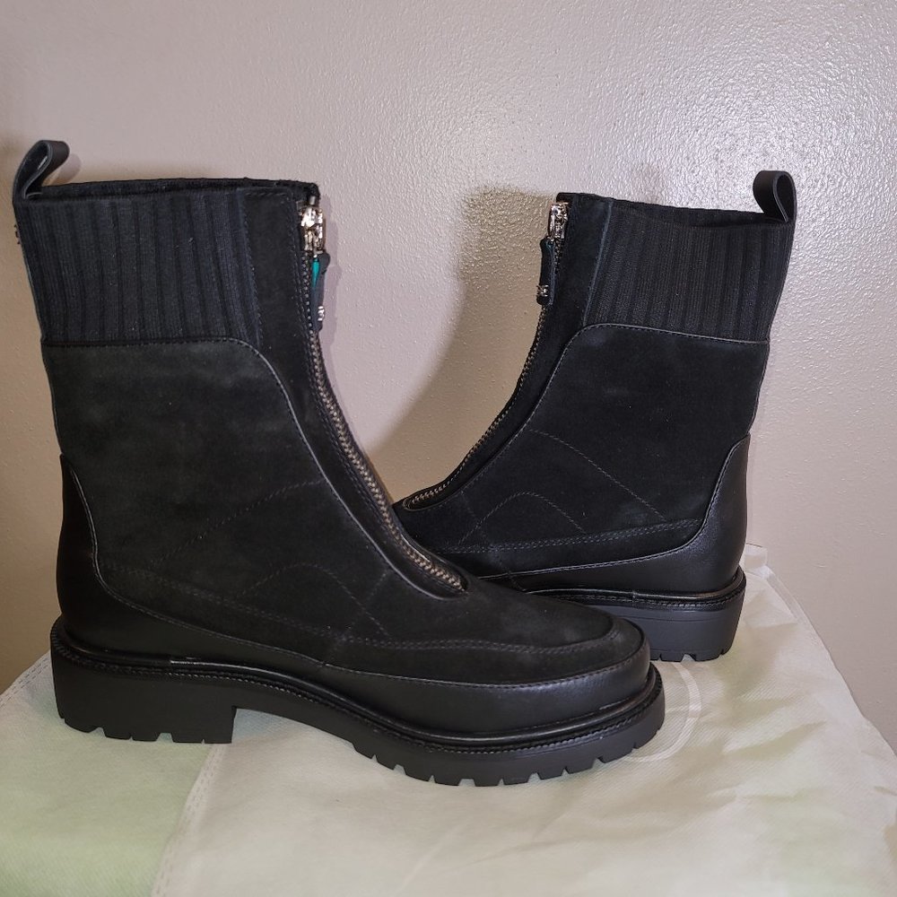 Sam Edelman Leone Lug Sole Chelsea Boot Black Suede